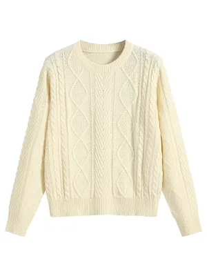 ZAFUL Women Crew Neck Loose Knitwear Lazy Basics Soft Sweaters Winter Knit Pullover